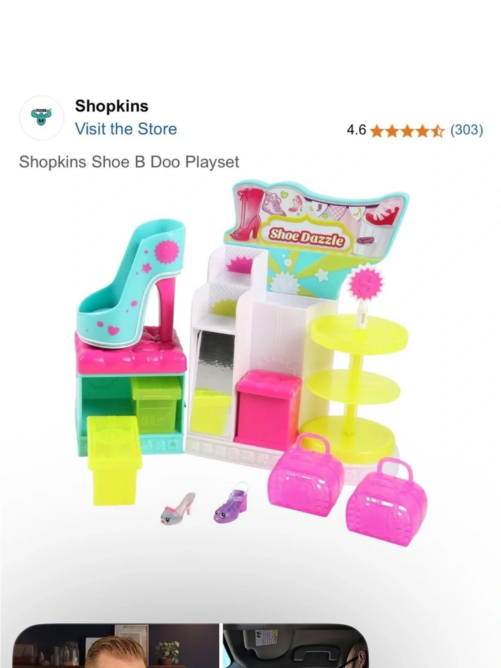 Shopkins Shoe B Doo Shoe Dazzle Playset + 4 Shoes & 2 Shopping Bags